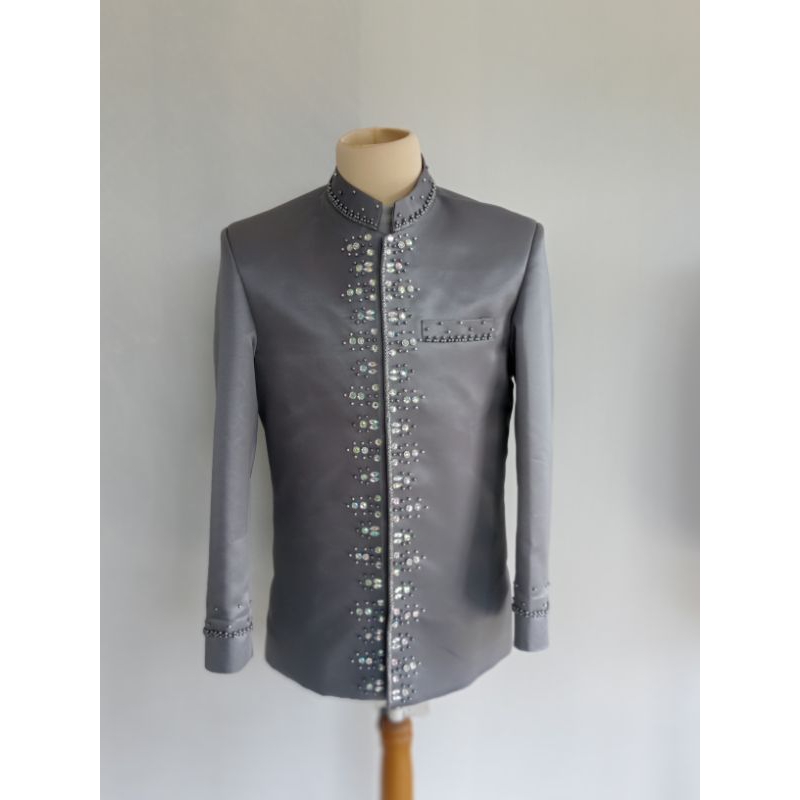 BAJU BESKAP BAPAK BESAN MODERN AB WOOL AND SILK MODEL PYRAMID PEARL