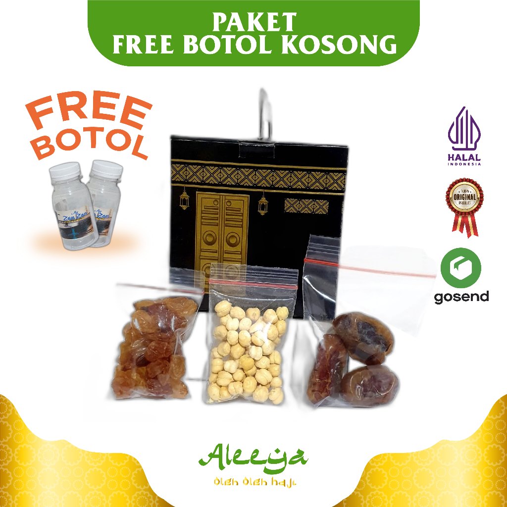 

Paket Oleh Oleh Haji Dan Umroh gratis botol kosong Tanpa air zam zam
