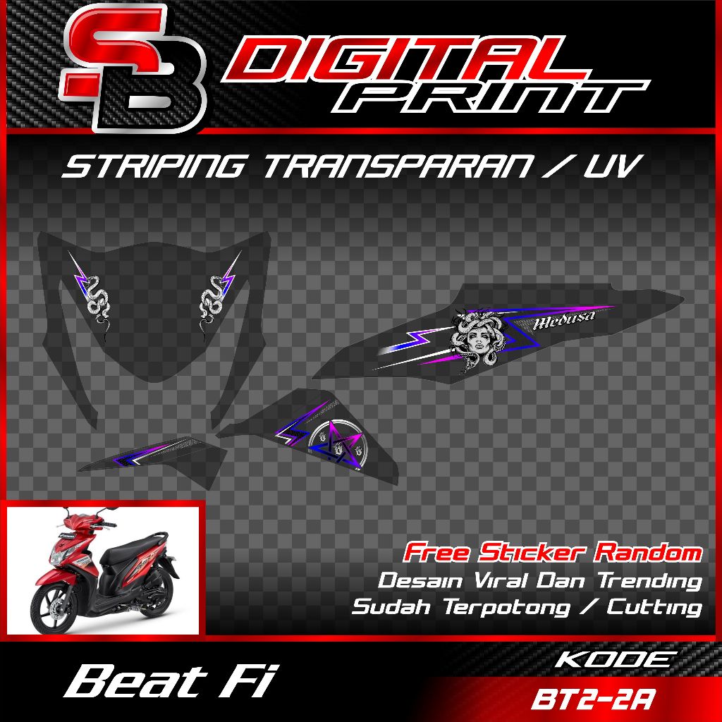 striping transparan beat fi medusa - striping uv medusa beat fi