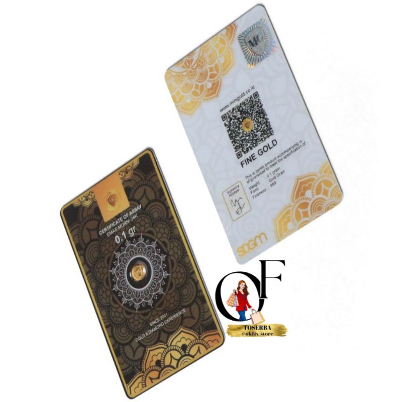 LOGAM MULIA - MINI GOLD 0,025gr / 0,05gr / 0,1gr Emas Murni Mini