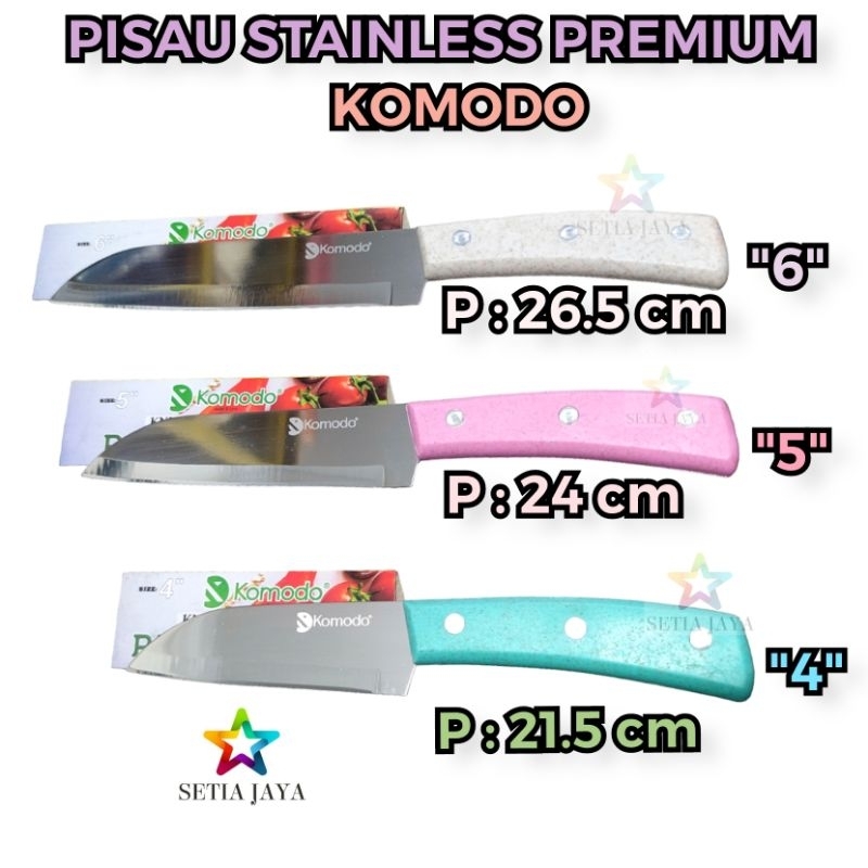 PISAU STAINLESS STEEL TEBAL KOMODO / PISAU DAGING/ PISAU SAYUR  KOMODO