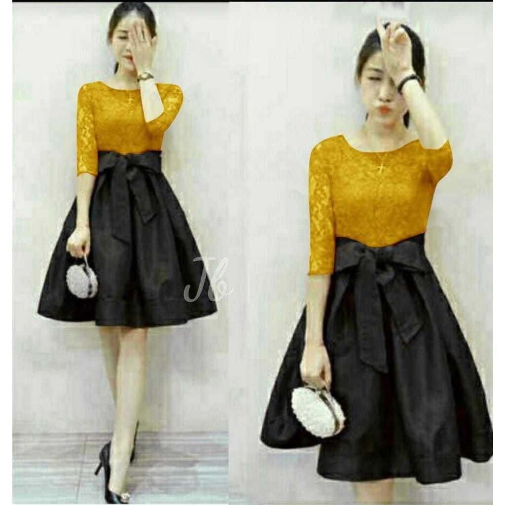 Dress Wanita Korea Baju Kondangan Remaja Anak Tanggung SMP SMA Dewasa Baju Pesta Wanita Gaun Brukat 