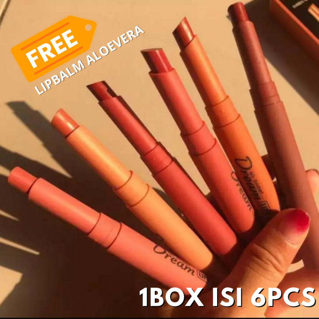 Lipstik So Sweet Dream Tahan lama anti air dan minyak 1 Box/Paket Murah isi 6 pc LIPS COLOR TANAKO 0