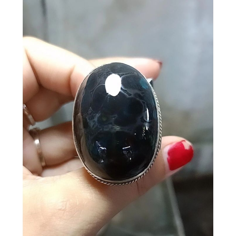 cincin bacan doko majiko kura serat  hitam(jumbo)
