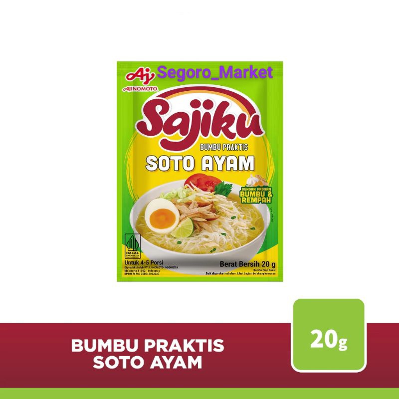 

SAJIKU BUMBU PRAKTIS SOTO AYAM 20GR