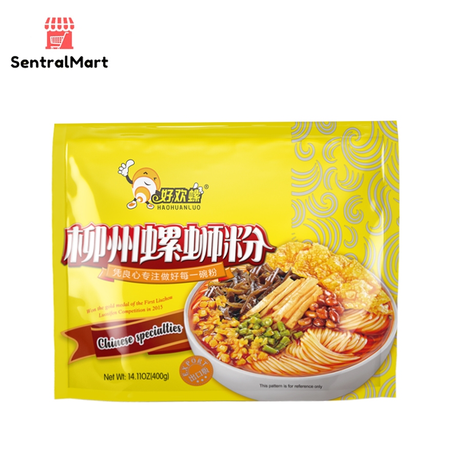 

(BPOM RI)HaoHuanLuo Liuzhou Mi Nasi Instan Rasa Sup Keong Food Noodles 400g Expired 13 Oktober 2025