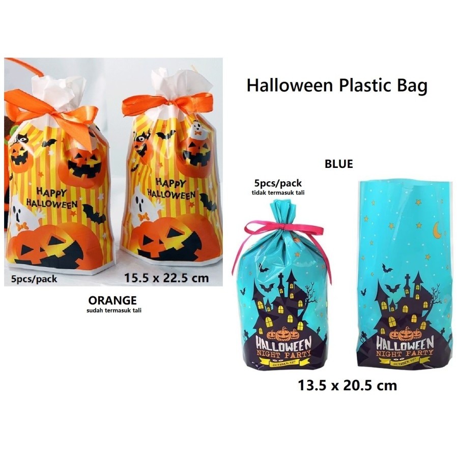 

Plastic Bag Goodie Bag Halloween Kantong Trick or Treats 5pcs