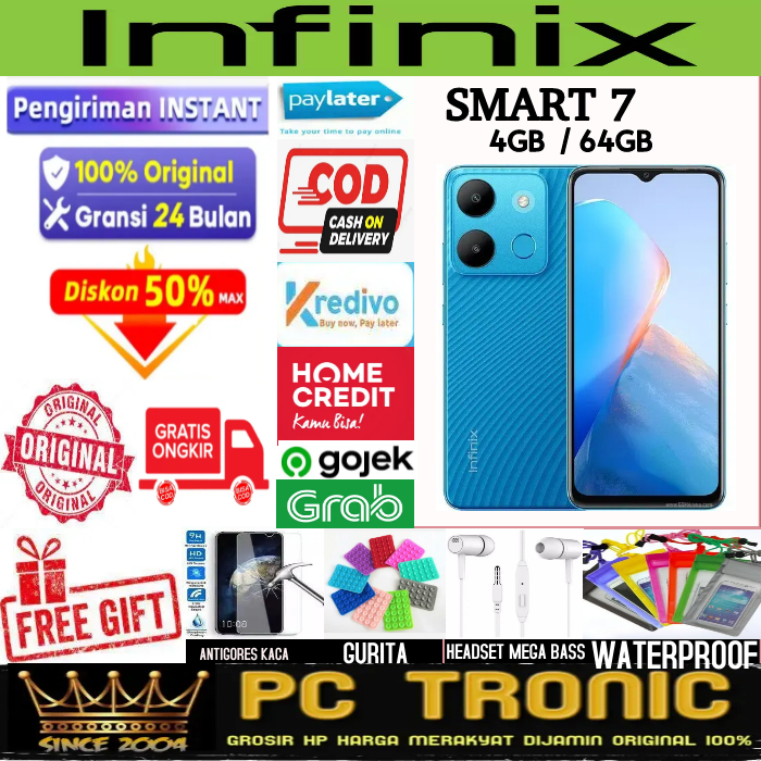 INFINIX Smart 7 RAM 4/64GB GARANSI RESMI