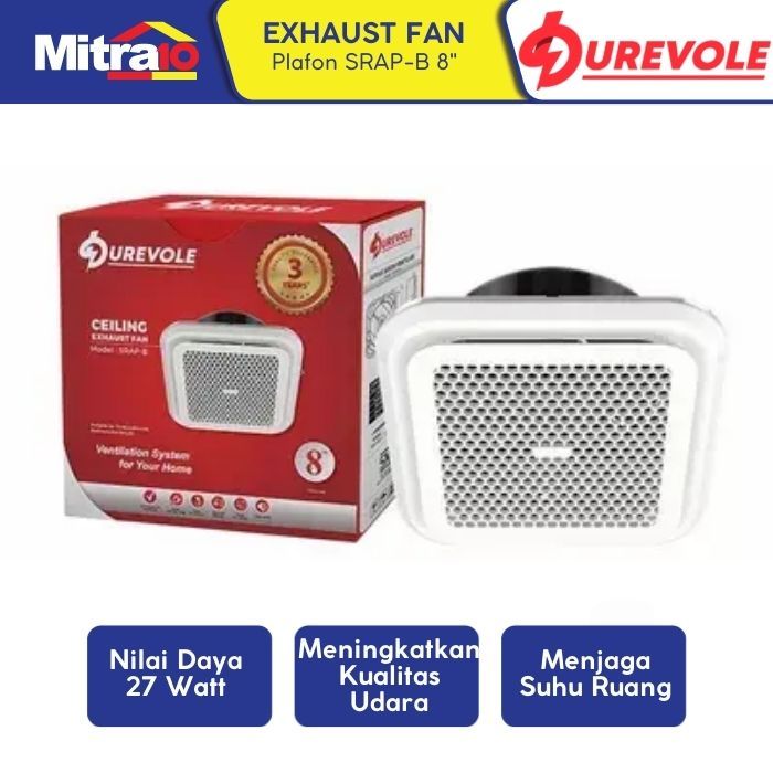 Durevole Exhaust Fan Plafon SRAP-B 8 Inch Putih