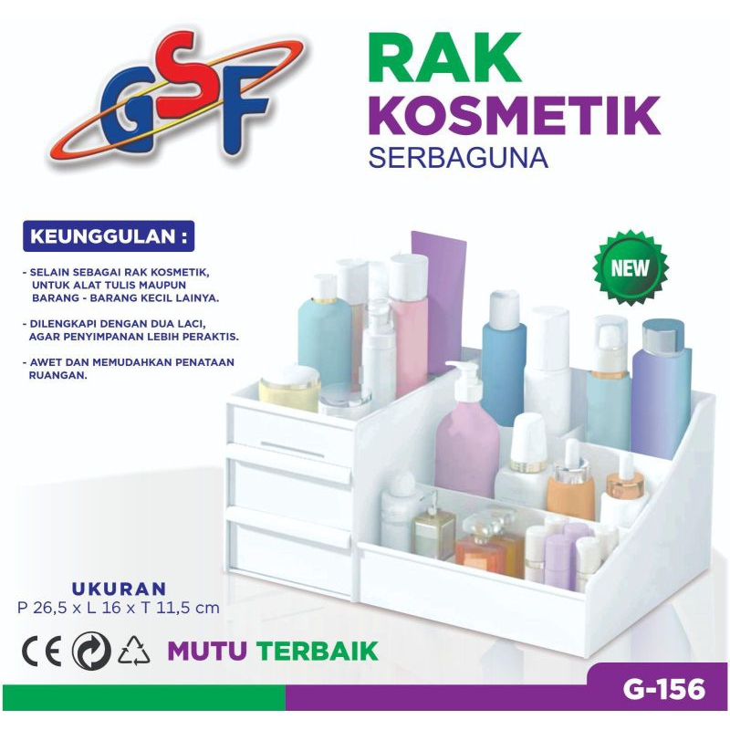 Rak Kosmetik Susun 2 Laci / Rak Susun Plastik GSF