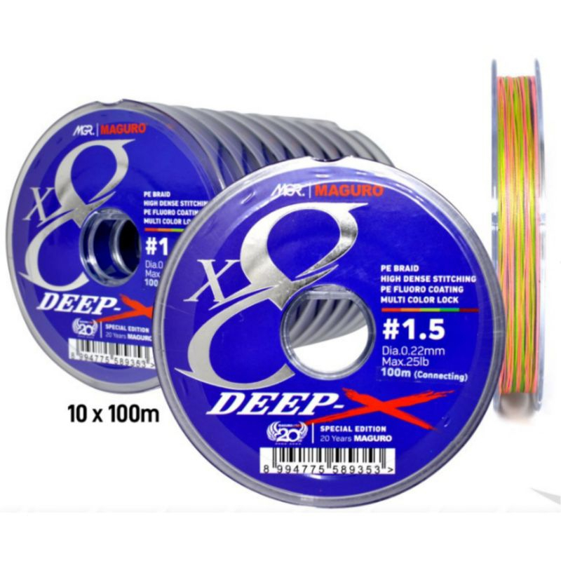 SENAR PE MAGURO DEEP-X X8 100M PILIH UKURAN | KONEKTING UP 1000M | COATING PE BERKUALITAS