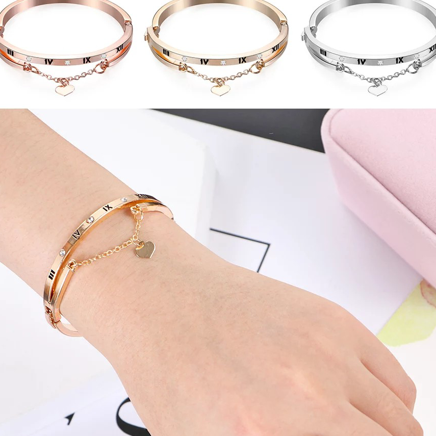 ➷➷✻✫ [EMARTSHOP] Gelang Tangan Titanium C6 / C7 Energi Magnetik Om Mani Padme Hum Untuk Wanita B15