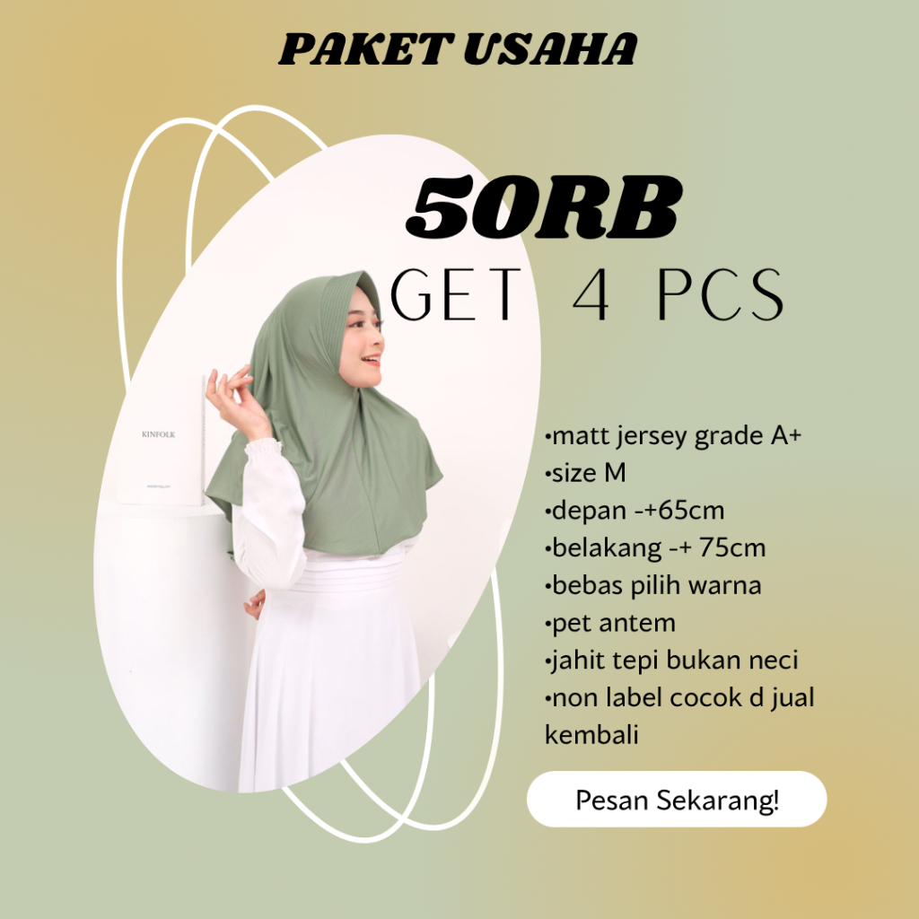 Paket usaha bergo hamidah 50rb dapat 4pcs