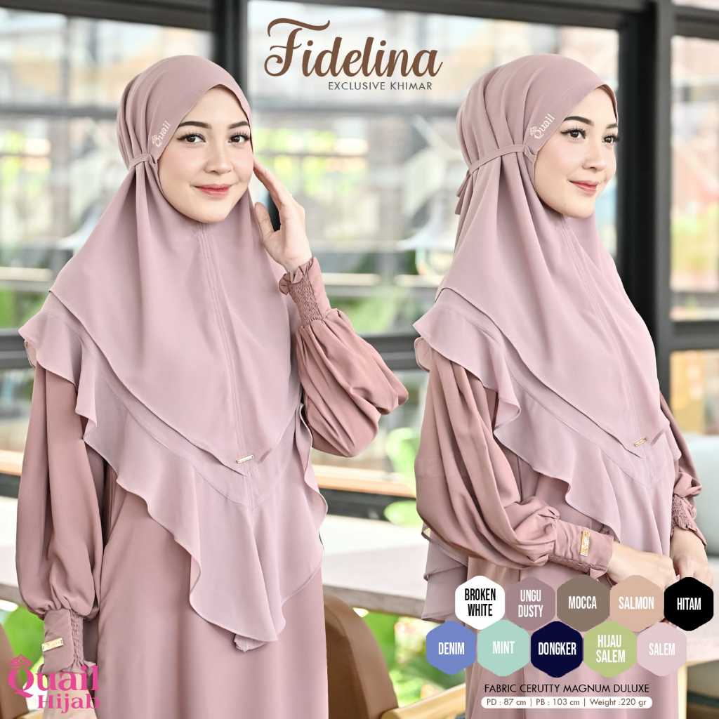 Khimar Fidelina by Quail Hijab | Hijab 2 Layer | Hijab Ceruty