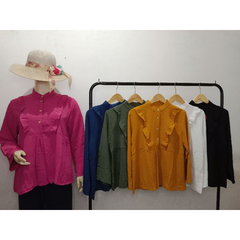 NJC - BLOUSE WANITA KEMEJA ATASAN CRINGKEL ~ 02