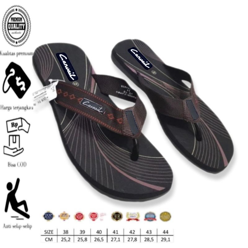 CARVAIL Sandal pria karet KEREN kekinian termurah/sandal jepit pria murah/sandal pria karet enpuk/sa