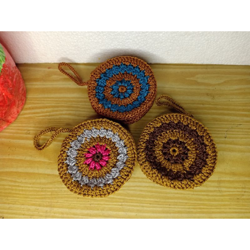 DOMPET KOIN RAJUT | DOMPET KOIN BULAT | DOMPET BELANJA MIRZACRAFT