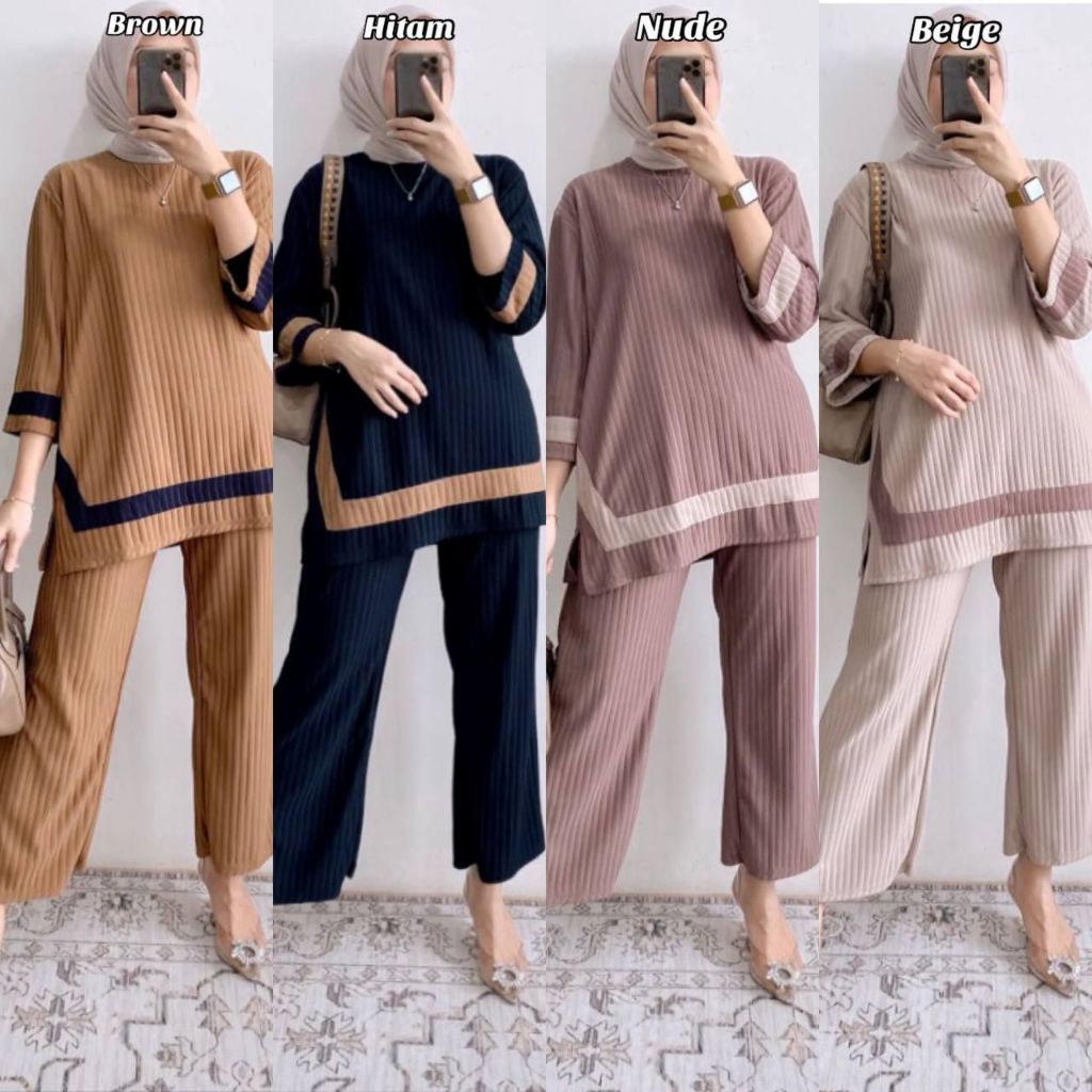 New Amira Set | Oneset Daily | Setelan Knit Murah | Setcel Wanita | Stelan Wanita Kekinian