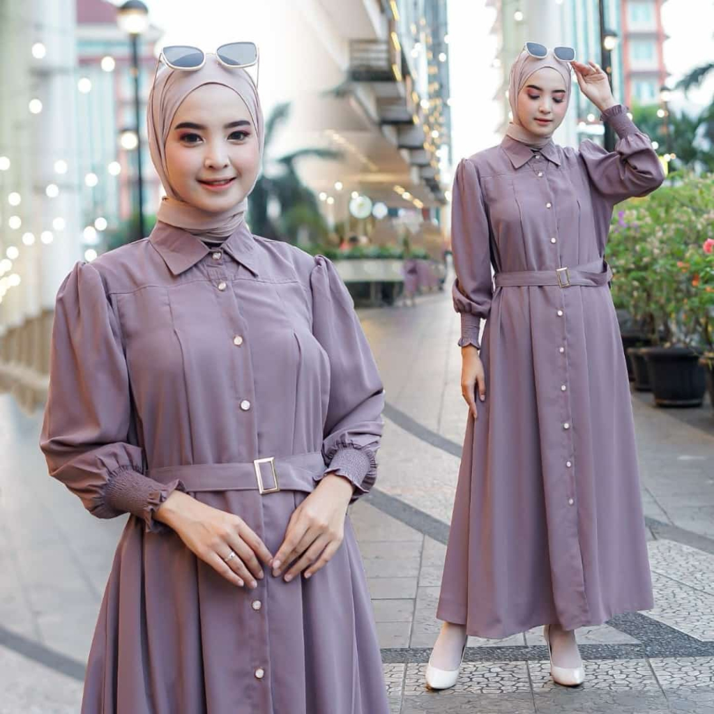 Baju Gamis Wanita Syar'i Muslim remaja Gamis Modis Wanita Lebaran Kondangan Dress Wanita Full Kancin