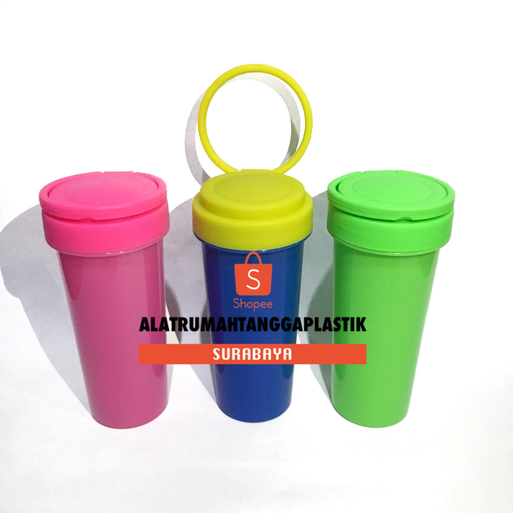 6 pcs Gelas Plastik + Tutup / Botol Plastik / Tumbler Plastik / Botol Souvenir / Botol Polos / Botol
