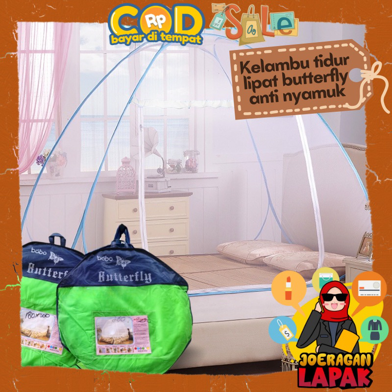 [JOERAGAN LAPAK] KELAMBU TIDUR ANTI NYAMUK TENDA LIPAT BAYI ANAK DEWASA TUDUNG KASUR SELAMBU
