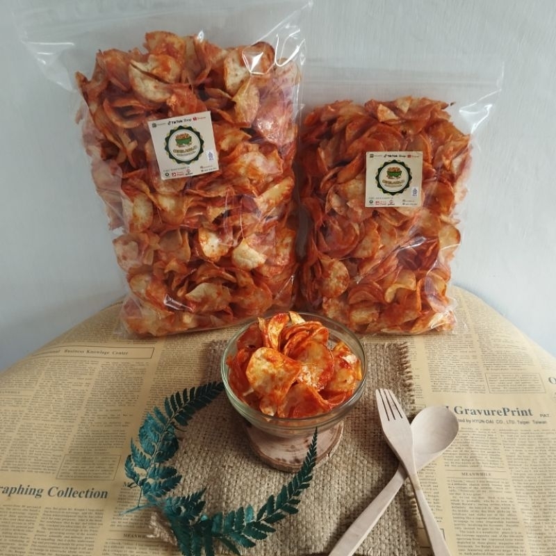 

Keripik Singkong Balado (1 KiloGram) / Singkong Pedas Manis