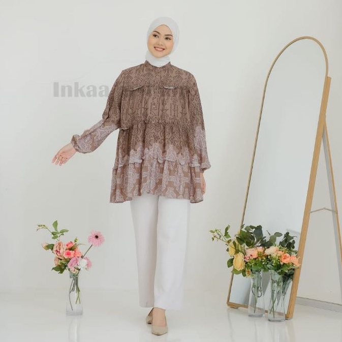 Atasan Aliyyah Rempel Kerah Shanghai Motif