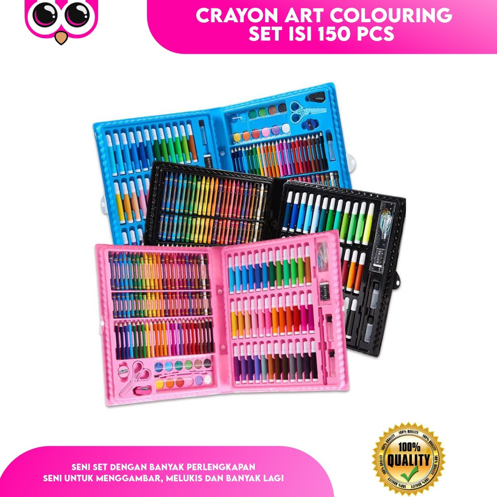 

One and Only CRAYON ART COLOURING SET ISI 150 PCS / ALAT MELUKIS DAN MEWARNAI ANAK / KRAYON WARNA