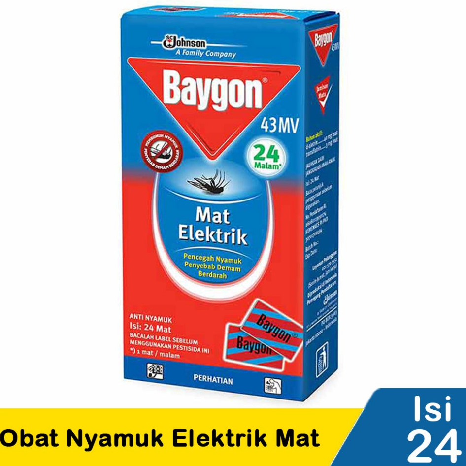 PROMO HARI INI Pengusir Nyamuk Baygon Mat Elektrik Wangi sepanjang Malam 24 Mat