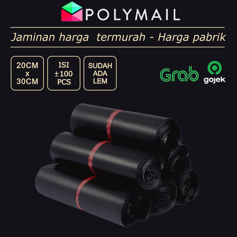 

DISKON BRANDS FESTIVAL POLYMAILER ±100PCS 20x30CM HITAM SEMI GLOSSY EKONOMIS PLASTIK POLYMAILER SEMI GLOSSY BLACK