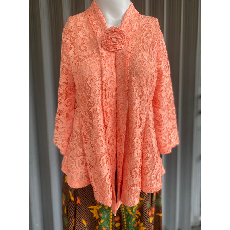 SEWA Kebaya Kutubaru Modern Orange Set