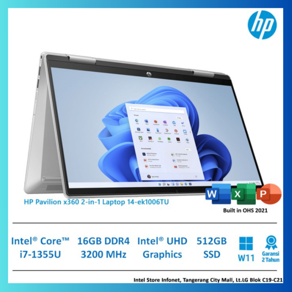HP PAVILION x360 14-EK1006TU i7-1355U 16GB 512GB 14" FHD TOUCH OHS W11