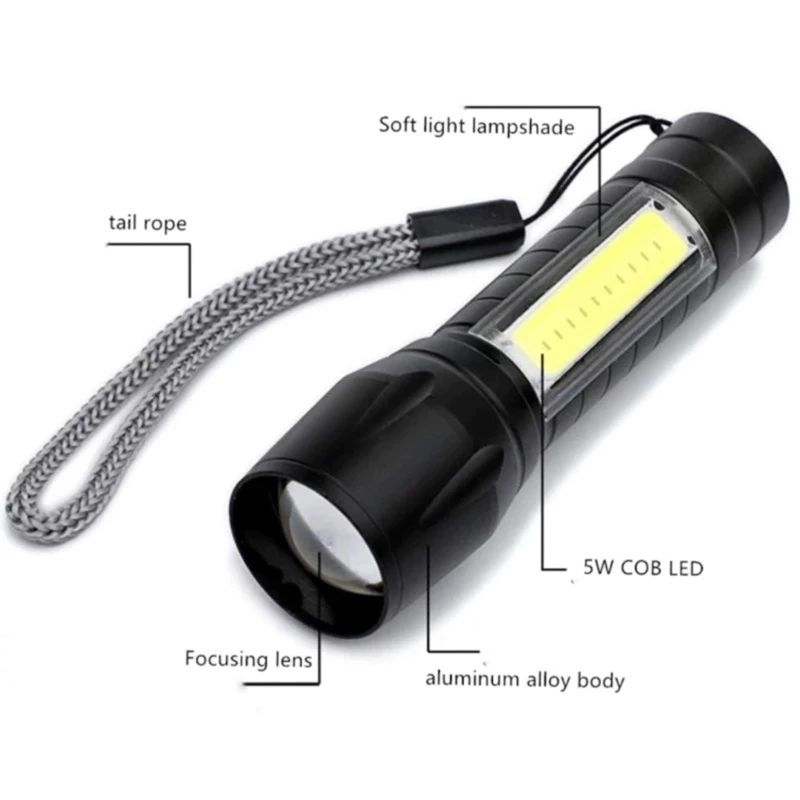 Senter LED polisi Super Terang senter mini USB