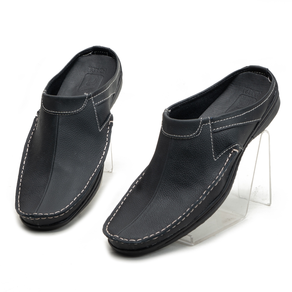 Sandal Slop Pria Bustong Kulit Asli Rajut Moccasin Fordza AR02