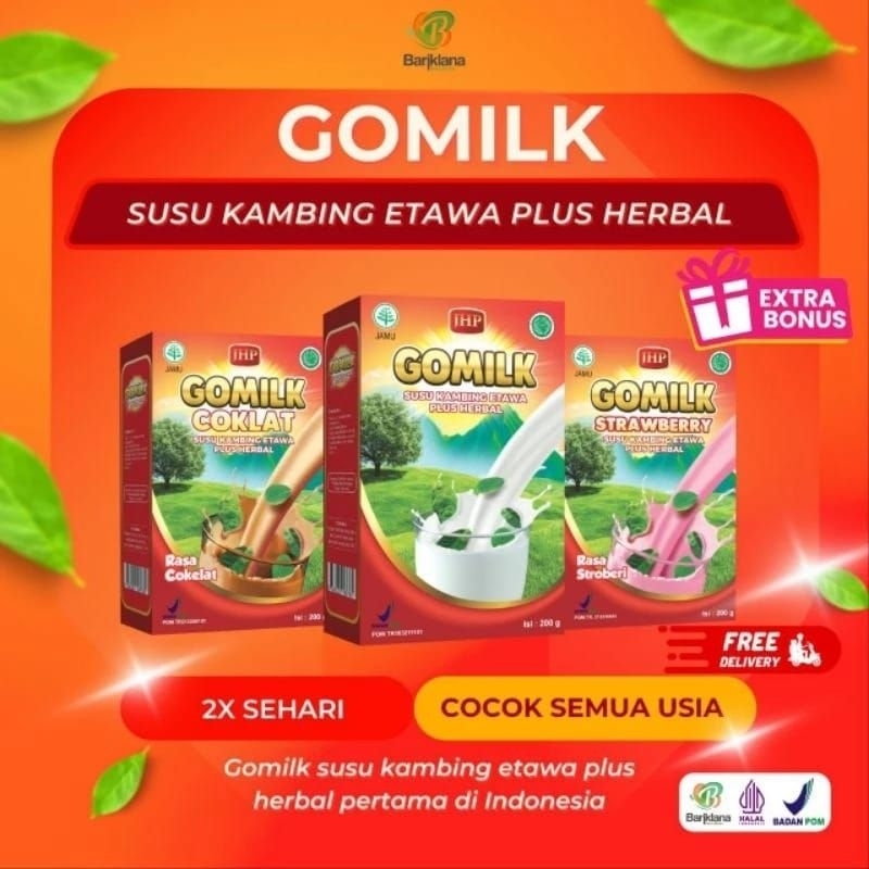 

Gomilk susu kambing etawa plus herbal / susu kambing plus herbal / Susu kambing etawa plus herbal pertama