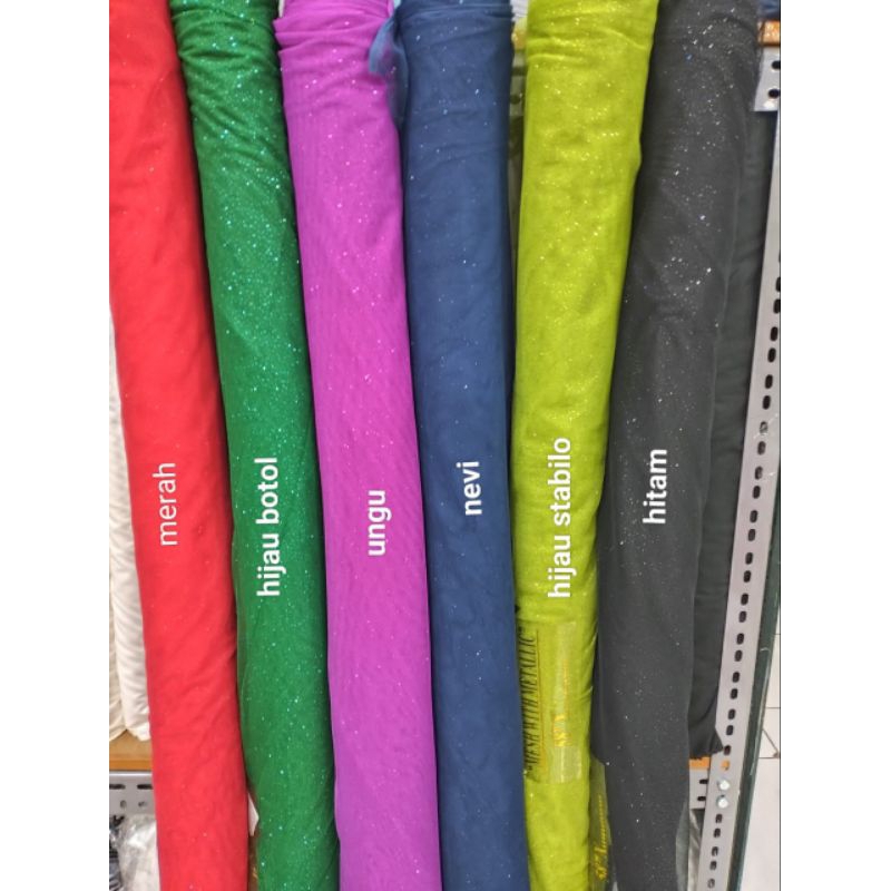 TERBARU BAHAN KAIN TULLE POLOS GLITER / TILE POLOS HALUS / TILE GLITER