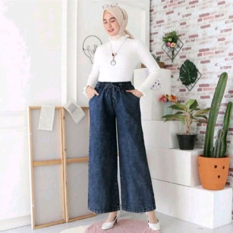 Kulot Snow Jeans Jumbo | Celana wanita kekinian