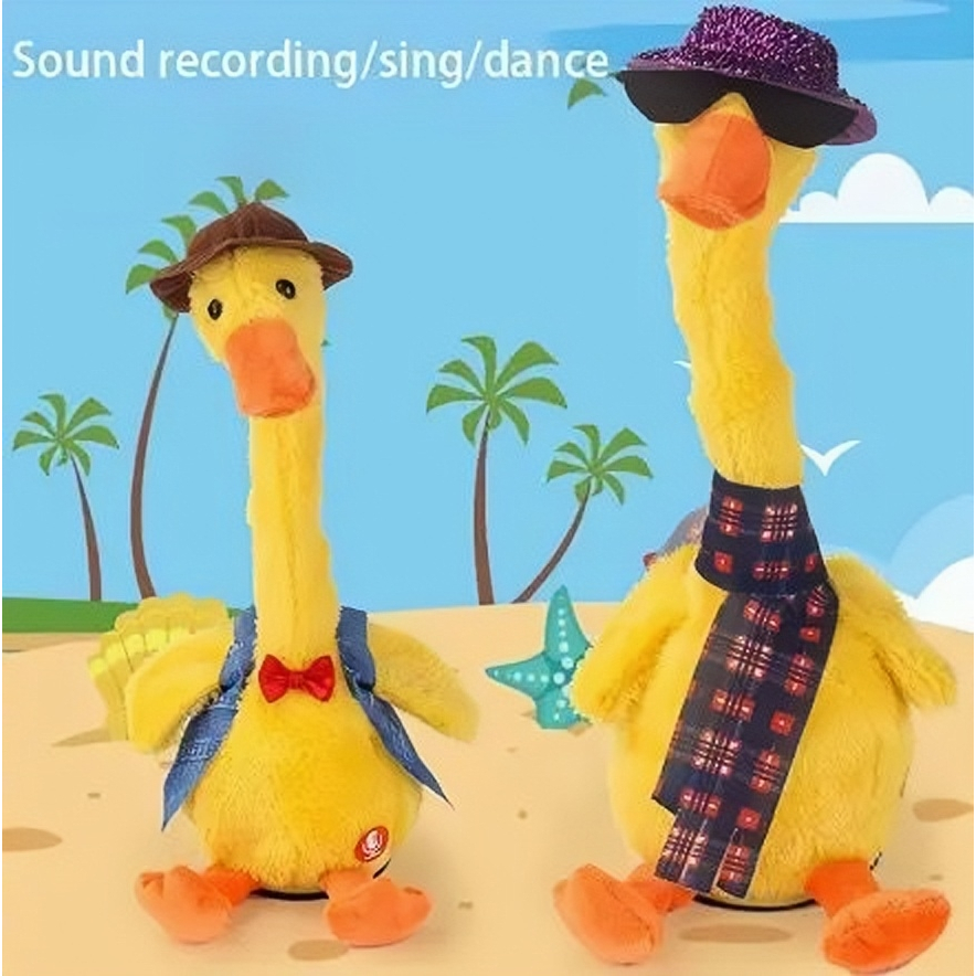 Limited Cod Free Usb Mainan Bebek Bergoyang Dan Bicara Bisa Rekam Suara Boneka Bebek Goyang Dancing