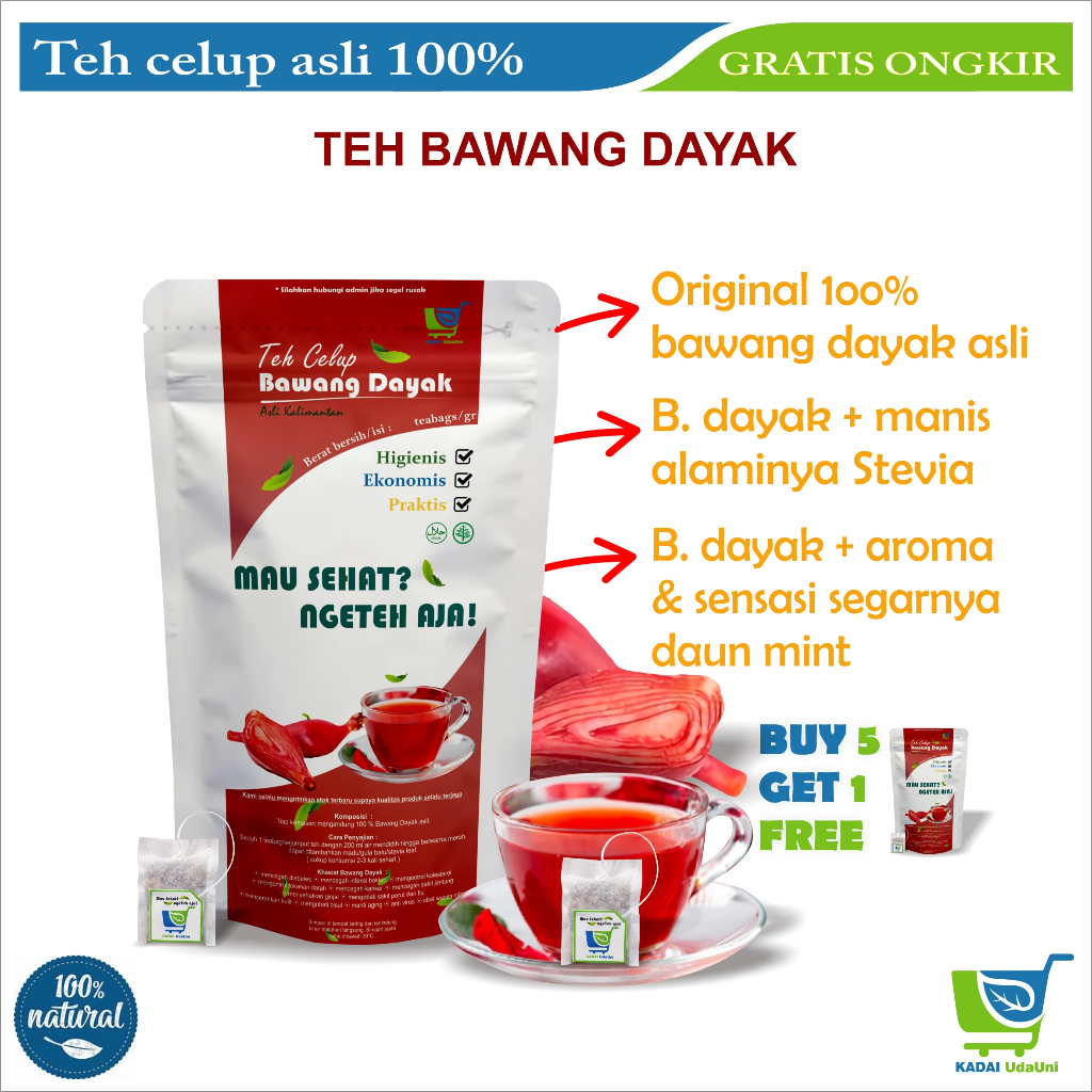 

[MURAH] TEH CELUP BAWANG DAYAK ASLI KALIMANTAN MURNI OBAT HERBAL