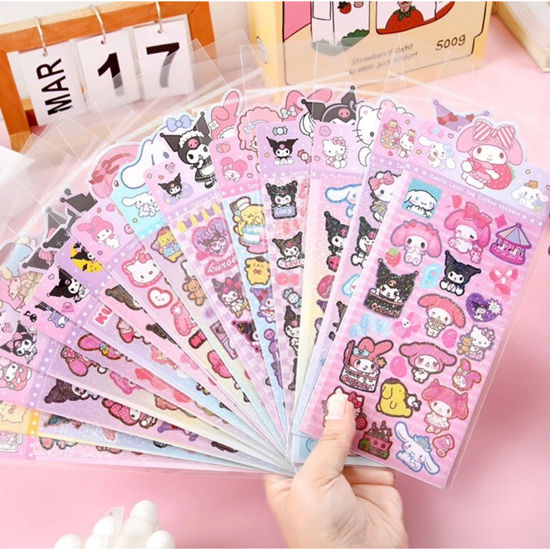 

STIKER TIMBUL HOLOGRAM LASER TAS KOTAK SANRIO - LABUBU / STICKER KOREA / MAINAN