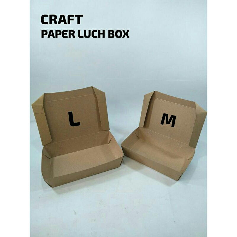 PAPER LUNCH BOX CRAFT M / Papper Box Craft / Box Makan Siang Kertas / Kotak Makan Siang Kertas / Kot