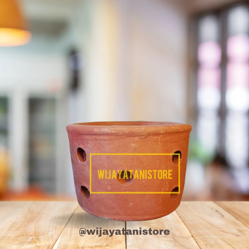 Pot Anggrek Terakota Silinder Pot Gerabah Tanah Liat