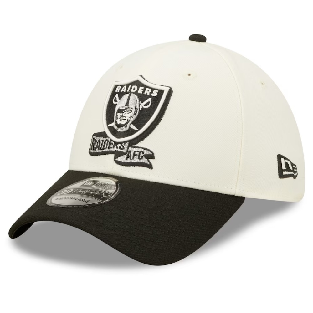 Topi NFL New Era 39THIRTY - Las Vegas Raiders Cream 2022 Sideline