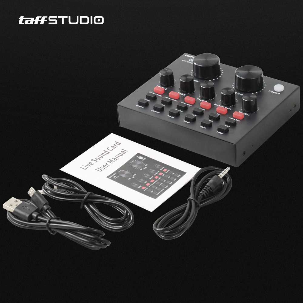 TaffStudio Bluetooth Audio USB External Soundcard Live Broadcast Mic V8u/s