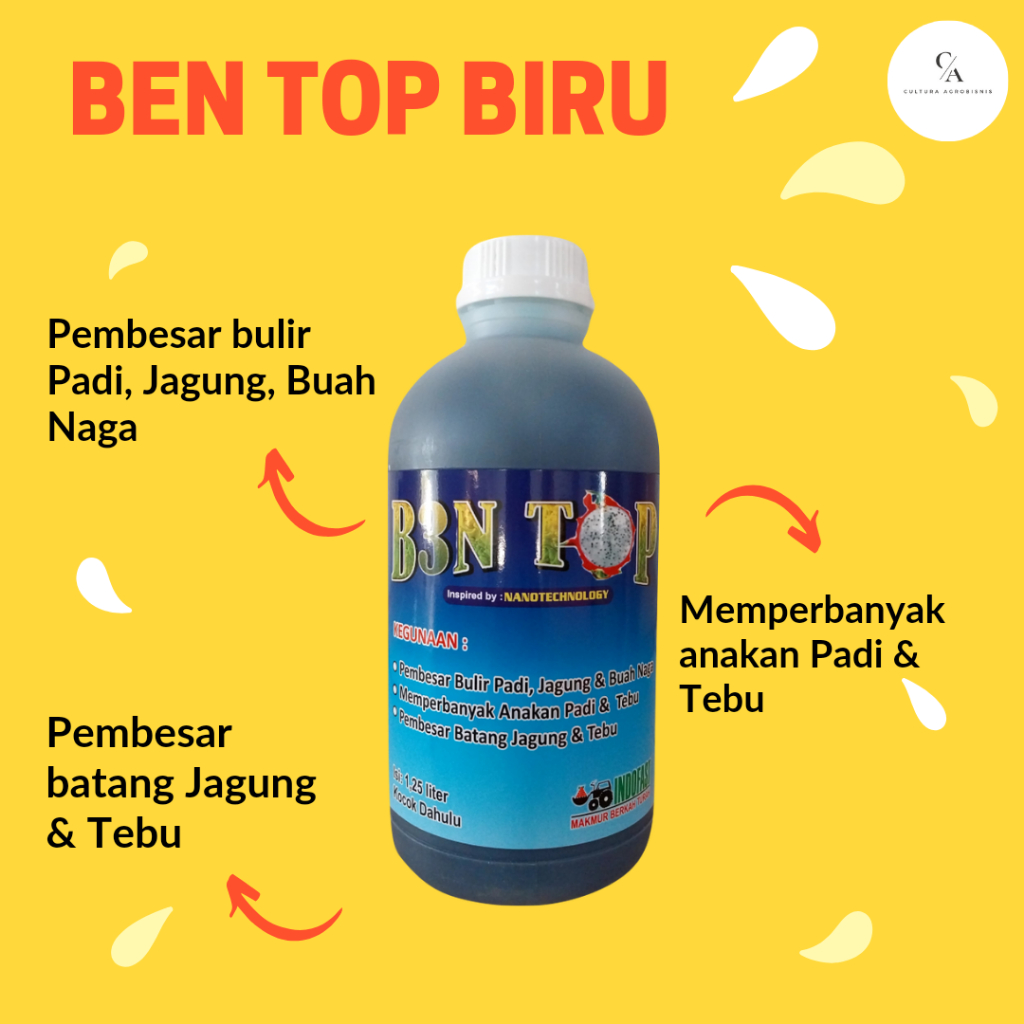 BENTOP BIRU ~ ZPT Pembesar Buah JAGUNG, PADI, TEBU, BUAH NAGA, dll. (1250 ml)