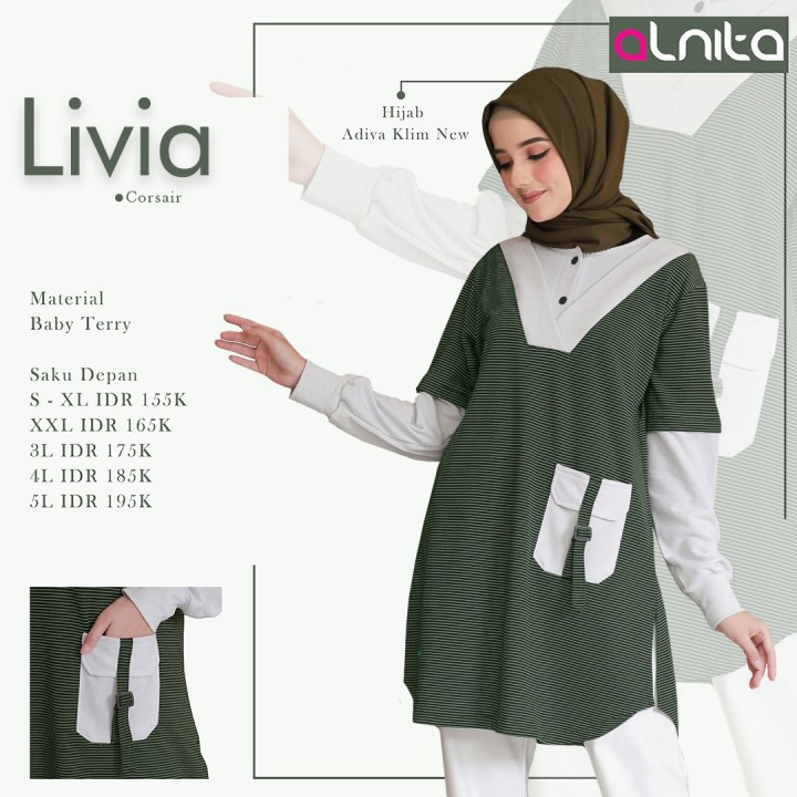 ATASAN/KAOS/TUNIK/BLUS LIVIA INSPIRE NIBRAS