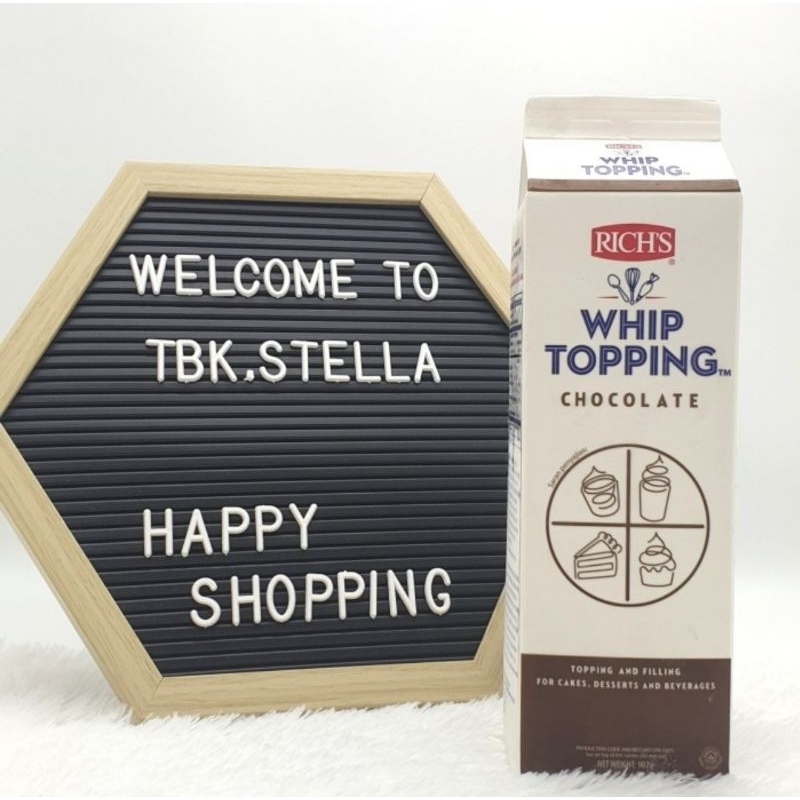 RICH WHIP TOPPING CHOCOLATE / WHIPPING CREAM COKLAT (907 GR)