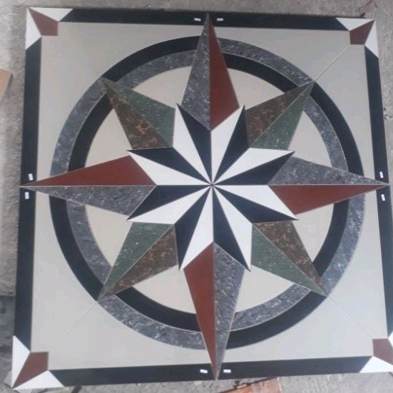 Granit Pola Motif ( Mozaik, Bintang, Kompas, Bunga, 3D) Ukuran 60x60 (120x120) Full Size 4 Keping