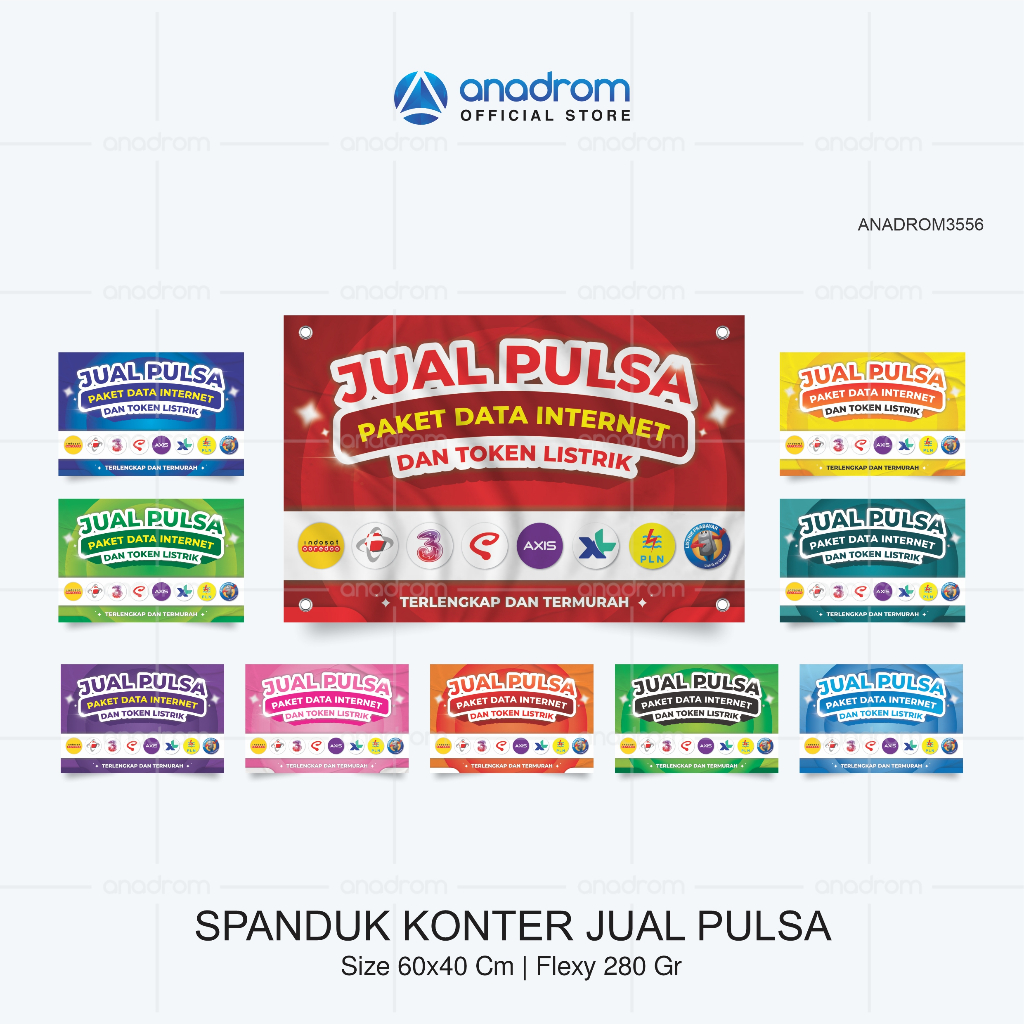 Spanduk Konter Jual Pulsa & Paket Data | Banner Konter Jual Pulsa & Paket Data | Anadrom 3556