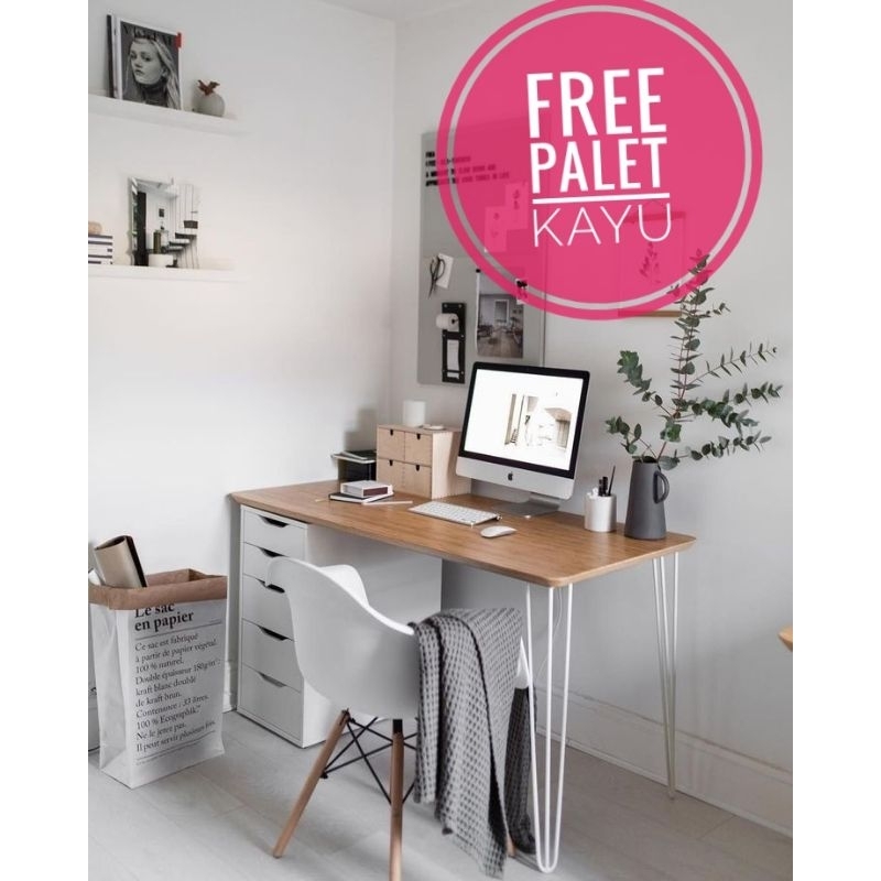 meja kerja minimalis murah kaki besi